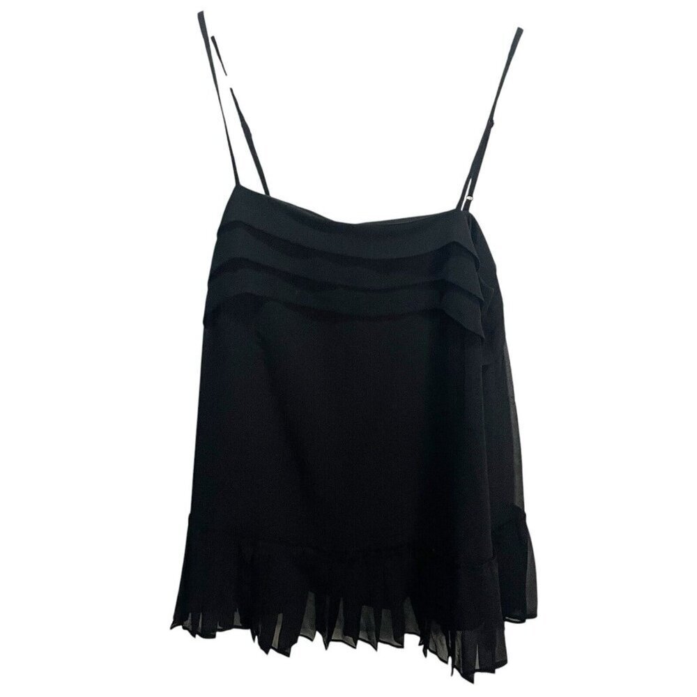 Banana Republic Black Pleated Cami Top XS Flowy Casual - Picture 2 of 5